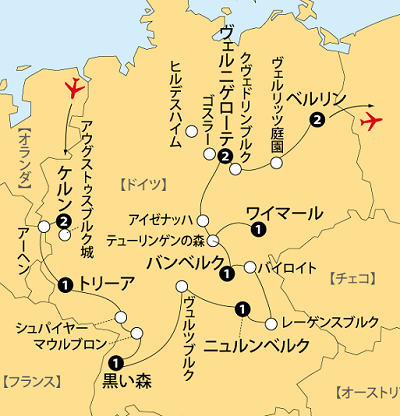 世界遺産ドイツへの旅地図sp