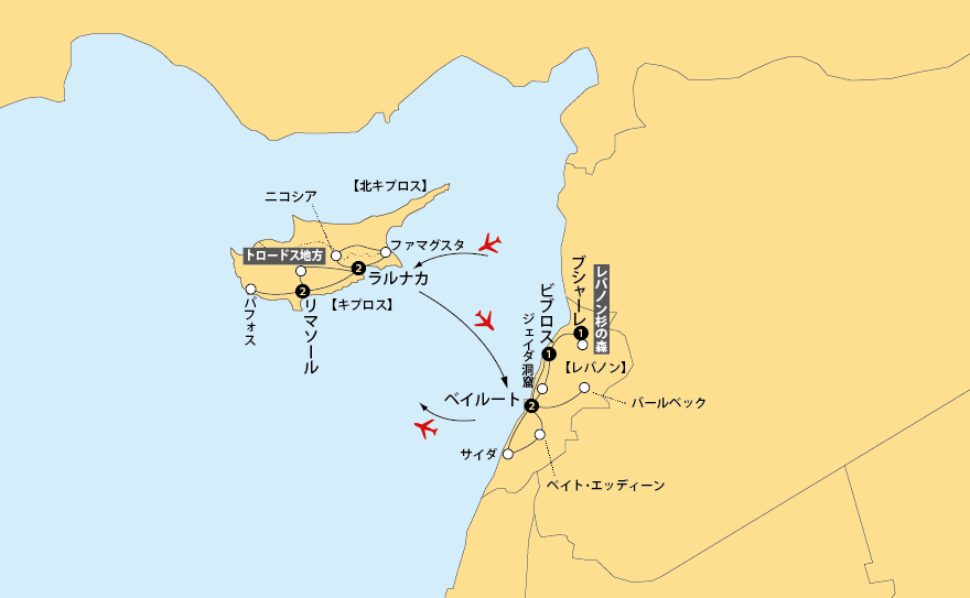 レバノン・キプロス地図pc