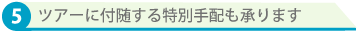 ツアーに付随する特別手配も承ります