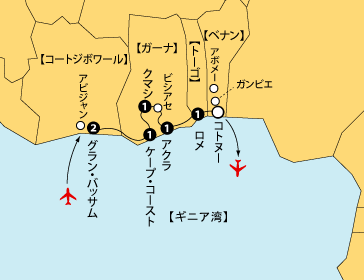 ギニア湾岸４カ国地図sp