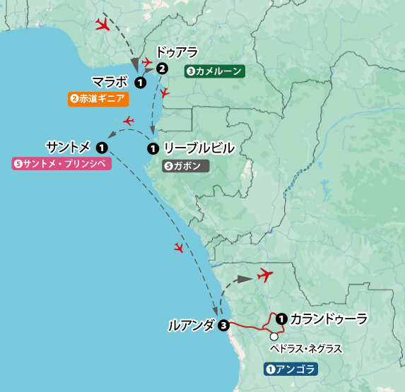 アフリカ中部５カ国地図sp