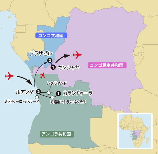 コンゴ・アンゴラ地図sp