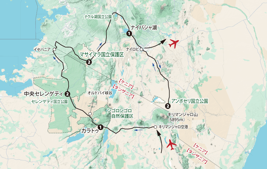 ケニア・タンザニア地図sp