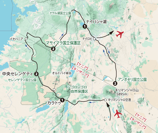 ケニア・タンザニア地図sp