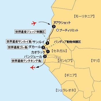 アフリカ大陸最西端地図sp