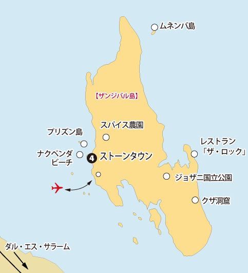 「タンザニア５大サファリ満喫 10日間」地図