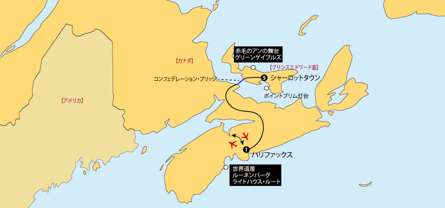 プリンスエドワード島8日間地図pc