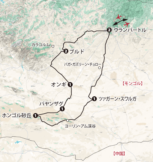 モンゴルゴビ砂漠旅行地図sp