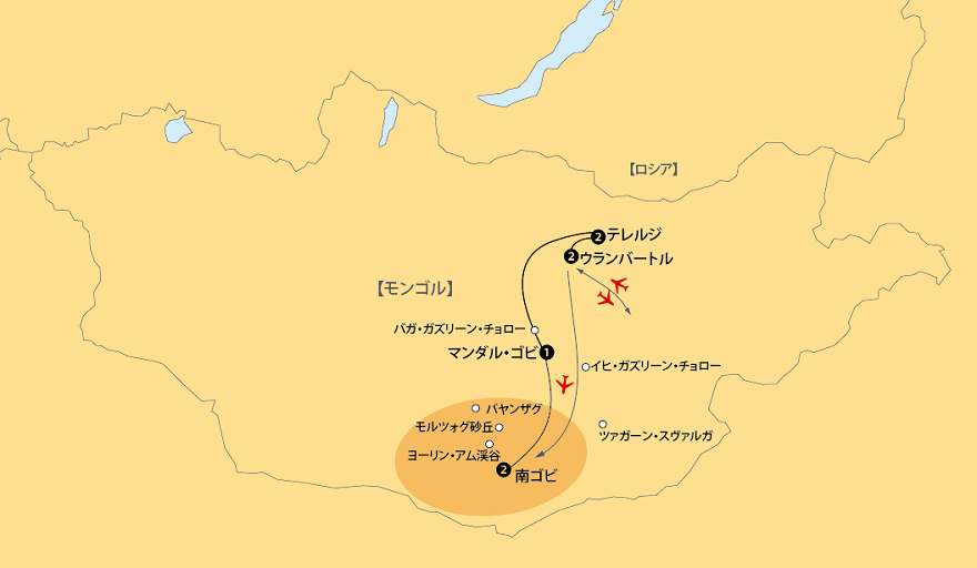 モンゴルゴビ砂漠旅行地図pc
