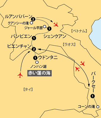 ノンハン湖とラオス地図sp