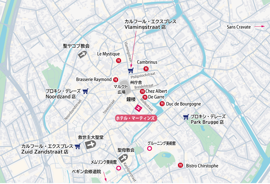 ホテル・マーティンズ周辺詳細図