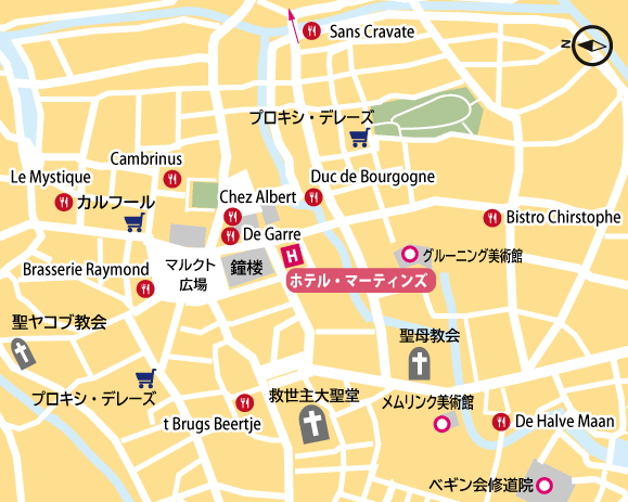 ホテル・マーティンズ周辺詳細図