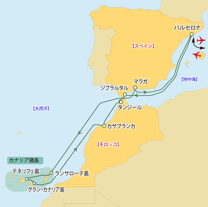 カナリア諸島、スペイン、モロッコ、英領ジブラルタルへの船旅 15 日間