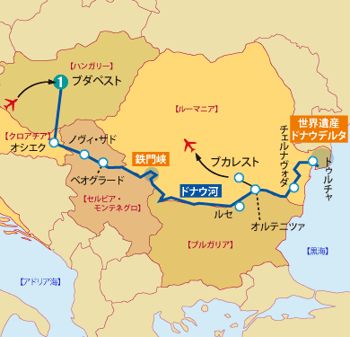 ドナウ河クルーズ地図sp