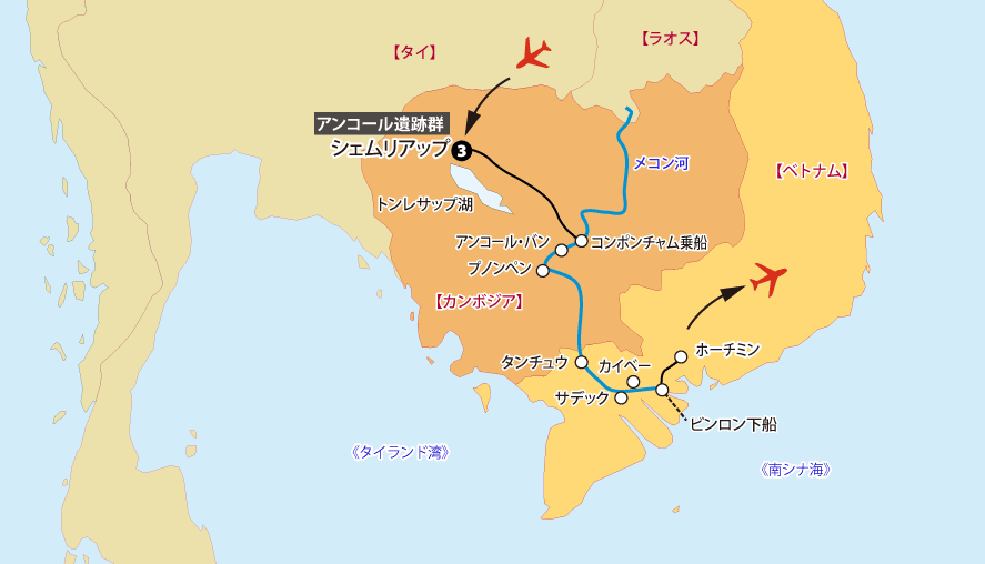 ローヌ川クルーズ地図