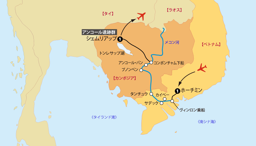 ローヌ川クルーズ地図