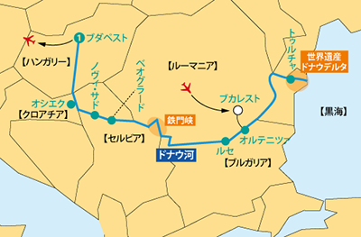 ドナウ河クルーズ地図sp
