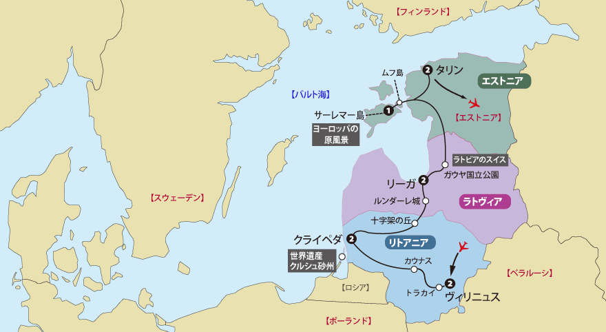 バルト３国地図