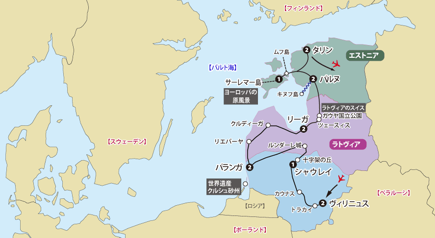 バルト３国地図