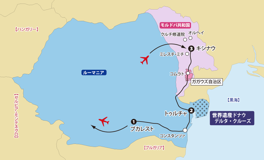 モルドバ共和国ガガウズ自治区とドナウデルタ地図pc
