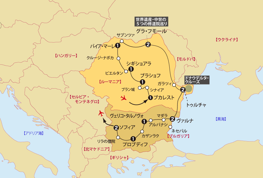 ルーマニアブルガリア地図pc