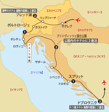 スロベニアクロアチア地図