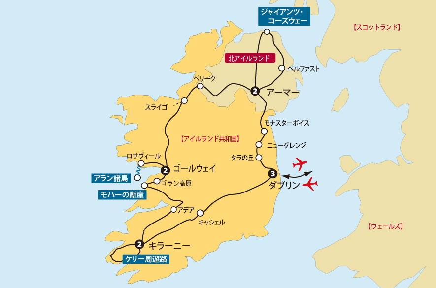 南北アイルランド地図