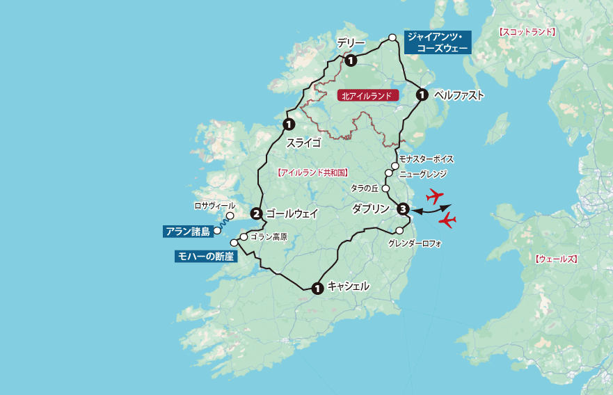 南北アイルランド地図