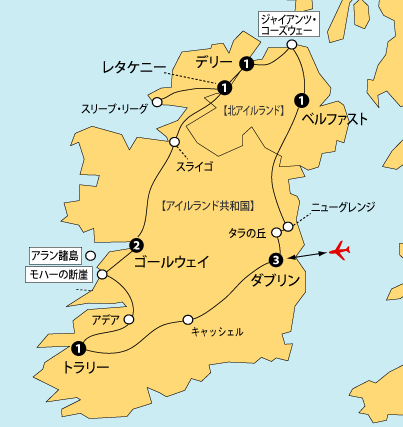 南北アイルランド地図