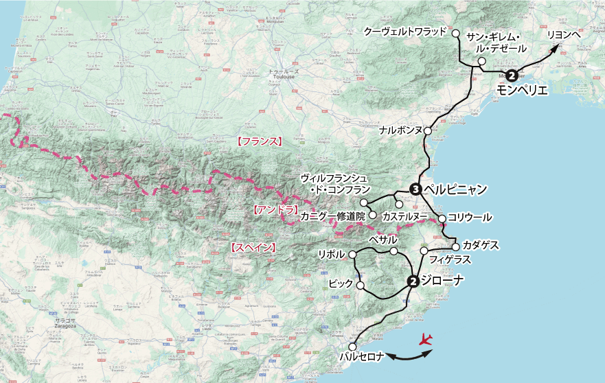 スペインフランスカタルーニャ地図pc