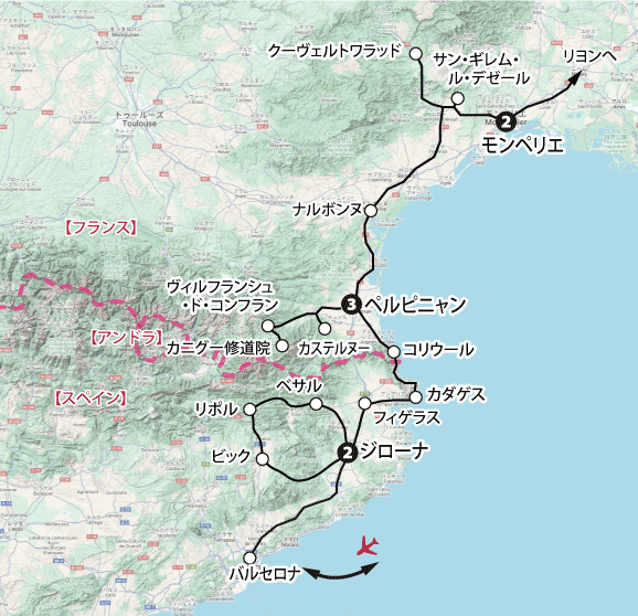 スペインフランスカタルーニャ地図sp