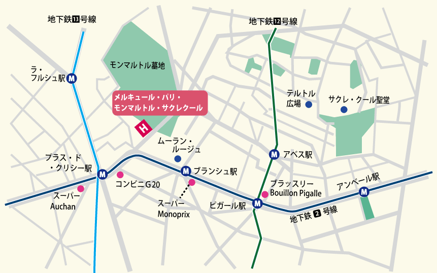 夏のパリで暮らすように過ごす旅 10日間 地図sp