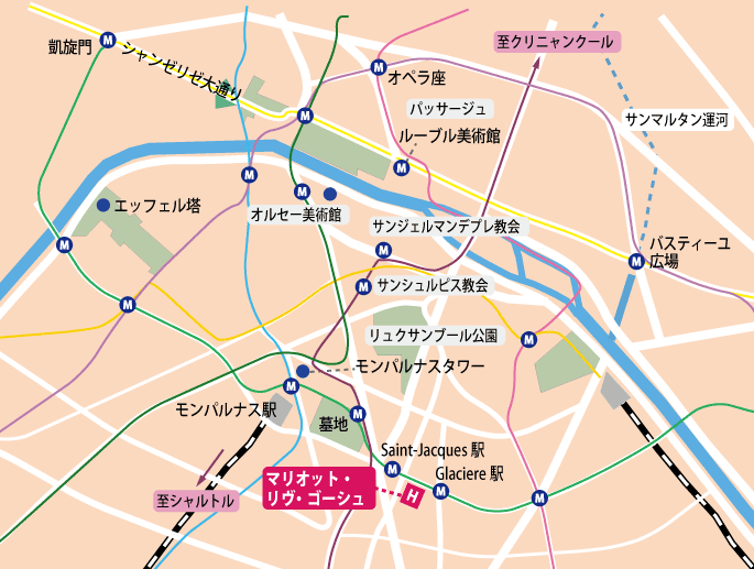 夏のパリで暮らすように過ごす旅 10日間 地図sp
