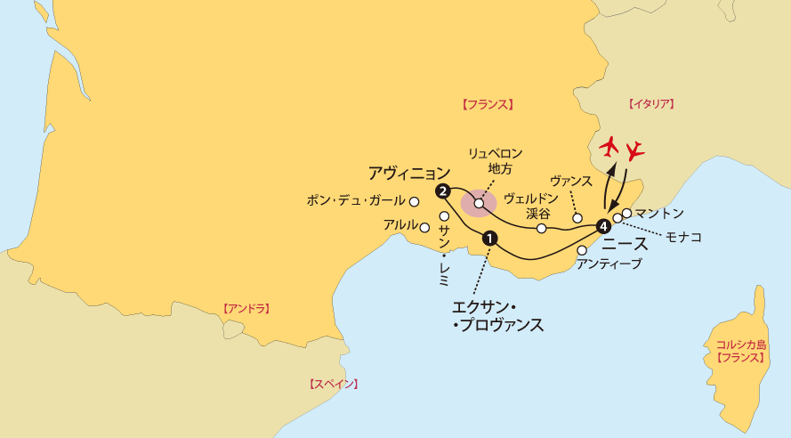 ニースのカーニバルと南仏プロヴァンス地図pc