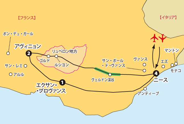 南仏プロヴァンス地図とコート・ダジュールsp