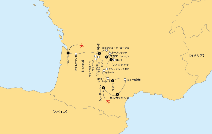 フランス南西部地図pc