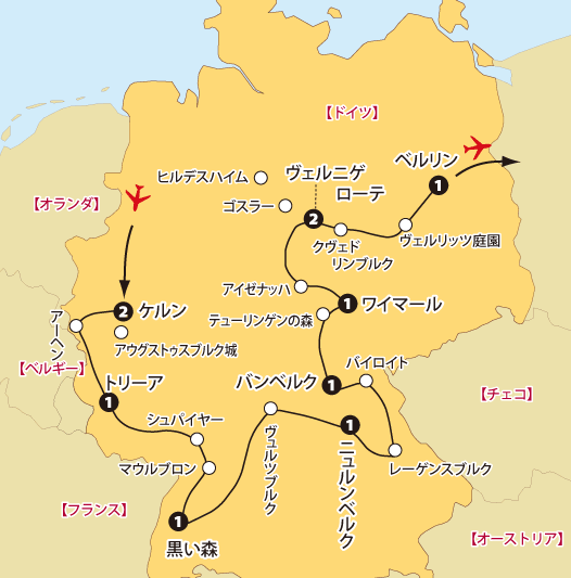 世界遺産ドイツへの旅地図sp