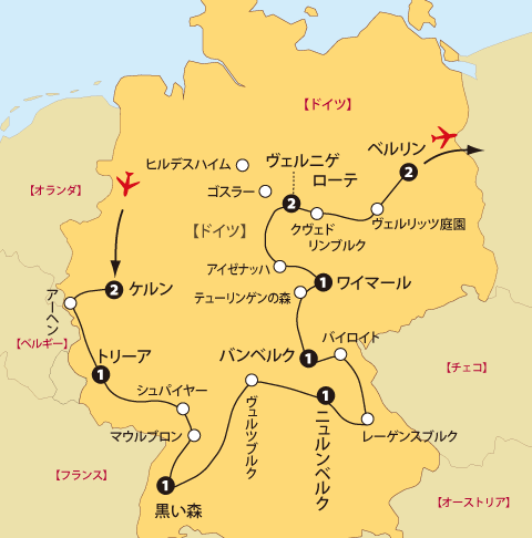世界遺産ドイツへの旅地図sp