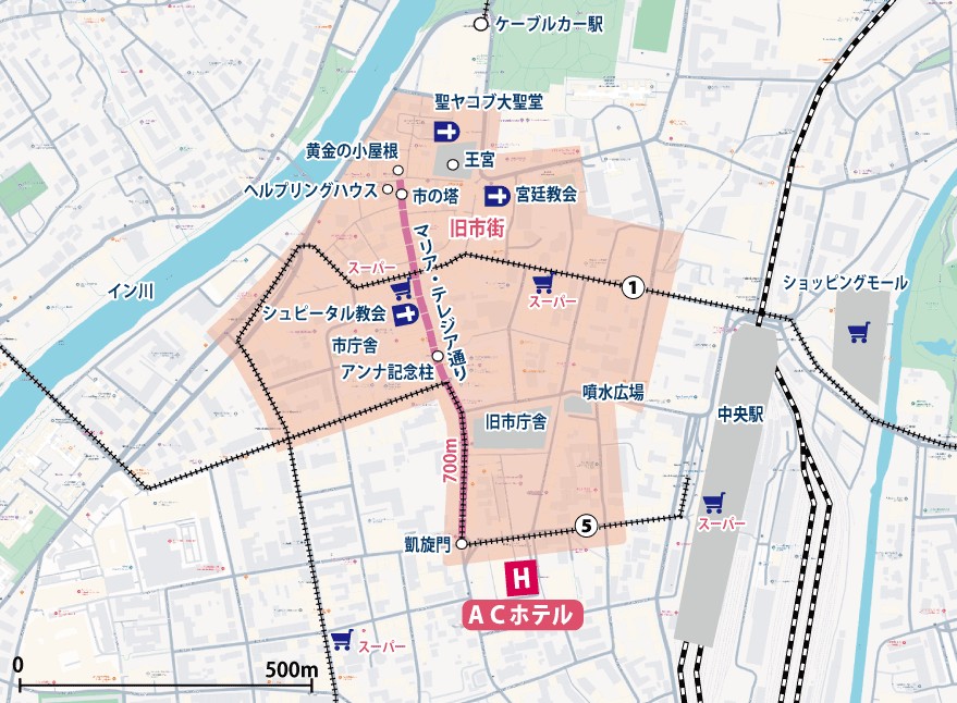 インスブルック詳細地図pc