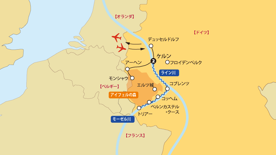 ローヌ川クルーズ地図