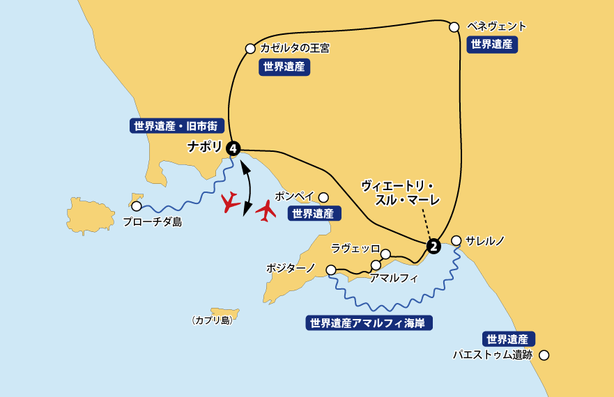 アマルフィナポリ地図