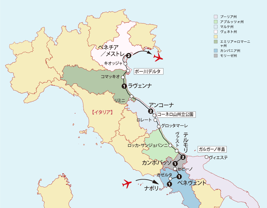 イタリア東岸地図pc