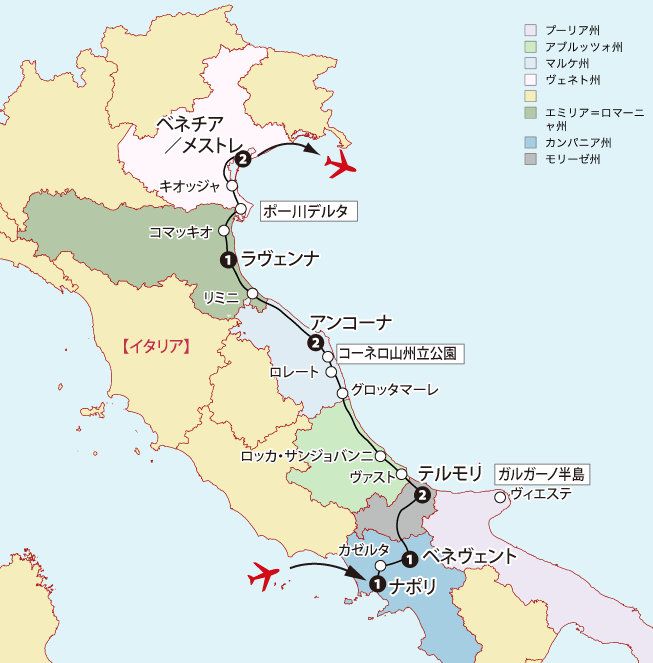 イタリア東岸地図sp