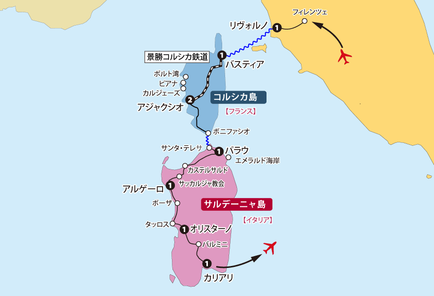 景勝コルシカ鉄道に乗車！ サルデーニャ島、コルシカ島への旅 10日間pc
