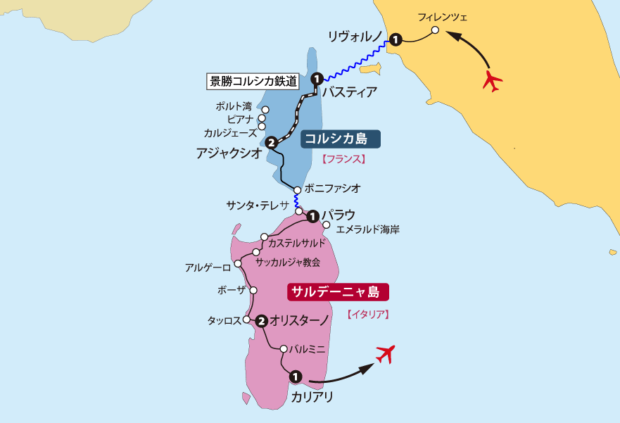 景勝コルシカ鉄道に乗車！ サルデーニャ島、コルシカ島への旅 10日間pc
