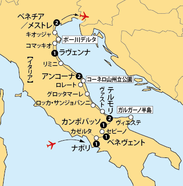 イタリア東岸地図sp