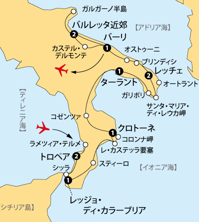 南イタリア田舎町地図