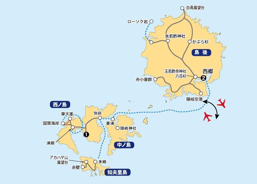隠岐島４日間地図pc