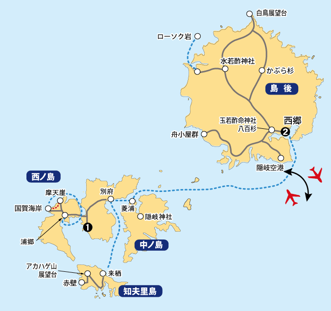 隠岐島４日間地図pc