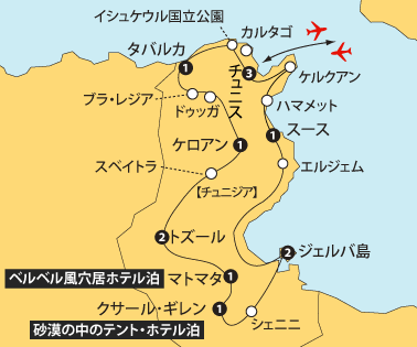 チュニジアジェルバ島地図sp